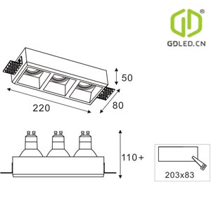 GC-1026-3 Indoor Recessed Spotlights For House
