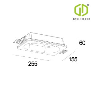GC-1044-2 Gypsum Flat Fangeless Invisible Trimless Lighting