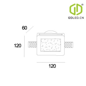 GC-1009A Trimless Architectural Downlight Plaster In Frame