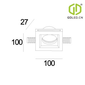 GC-1003 Gypsum Trimless Light Recessed Downlight