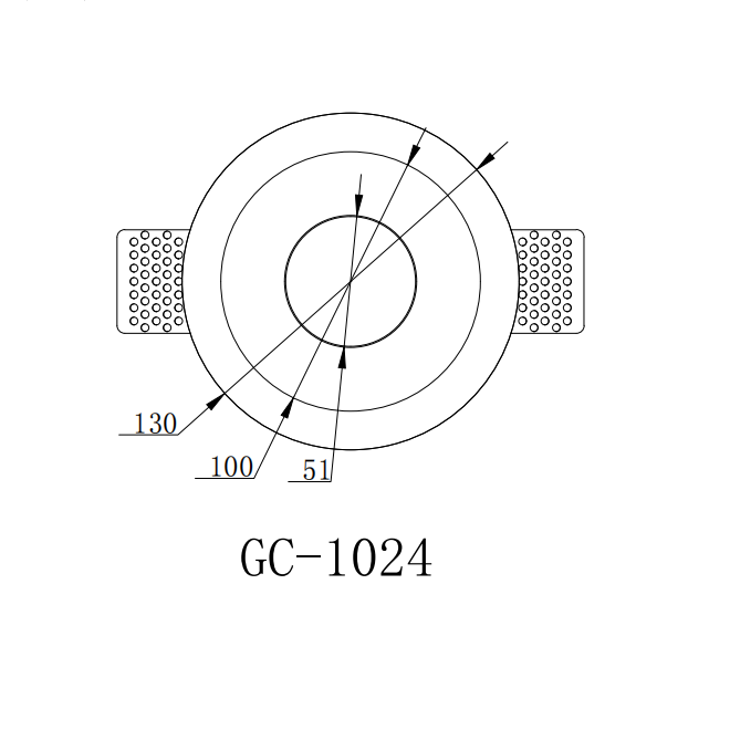 GC-1024 Gypsum Plaster Trimless MR16 Recessed Downlight