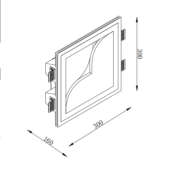GWR-3017 Gypsum Wall Recessed Wall Wash Trimless Luminaire