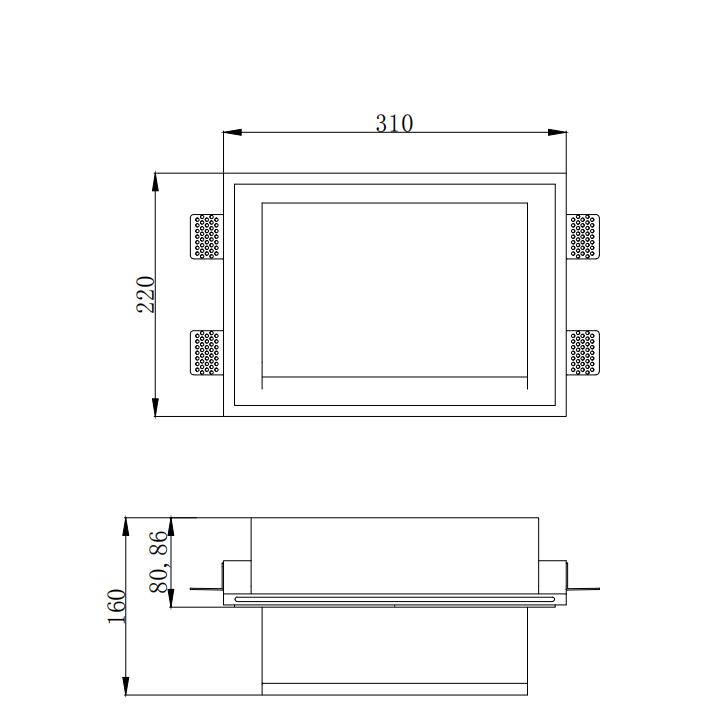 GWR-3014 Staircase Recessed Wall Lights Plaster Wall Washer