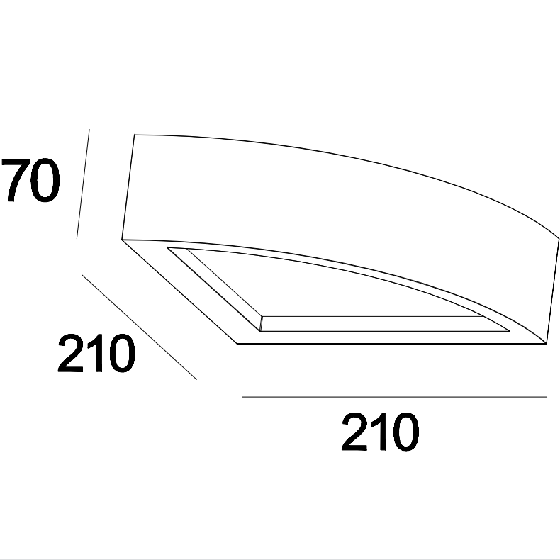 GW-8073 Wall Mounted Corner Light Angle Lamp Gypsum Finish