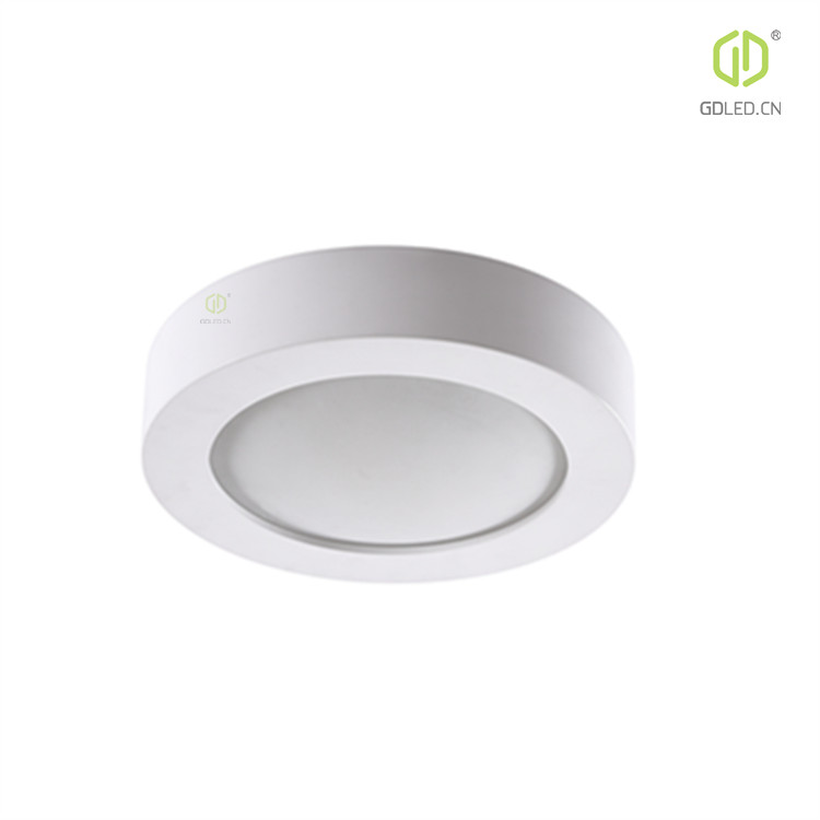 GC-4027 Gypsum White Round Flush Ceiling Lamp With Glass