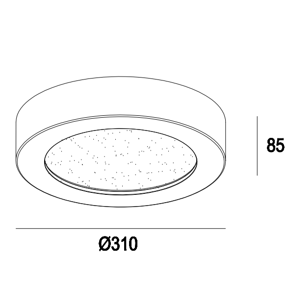GC-4027 Gypsum White Round Flush Ceiling Lamp With Glass