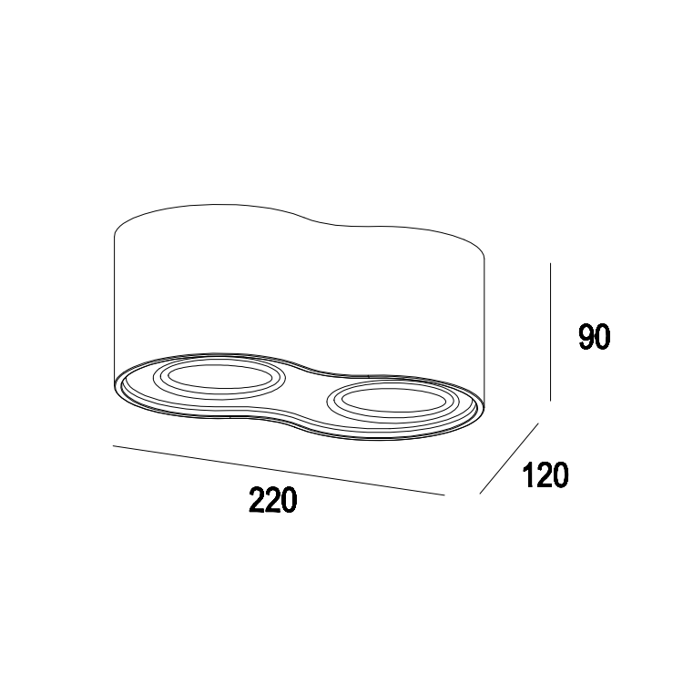 GC-4025 Gypsum Rotable Ceiling Light Fixture GU10
