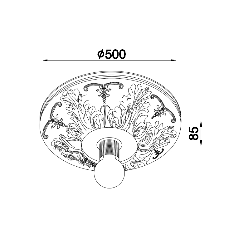 GC-4022 Gypusum Mounted Ceiling Light Plaster Rose