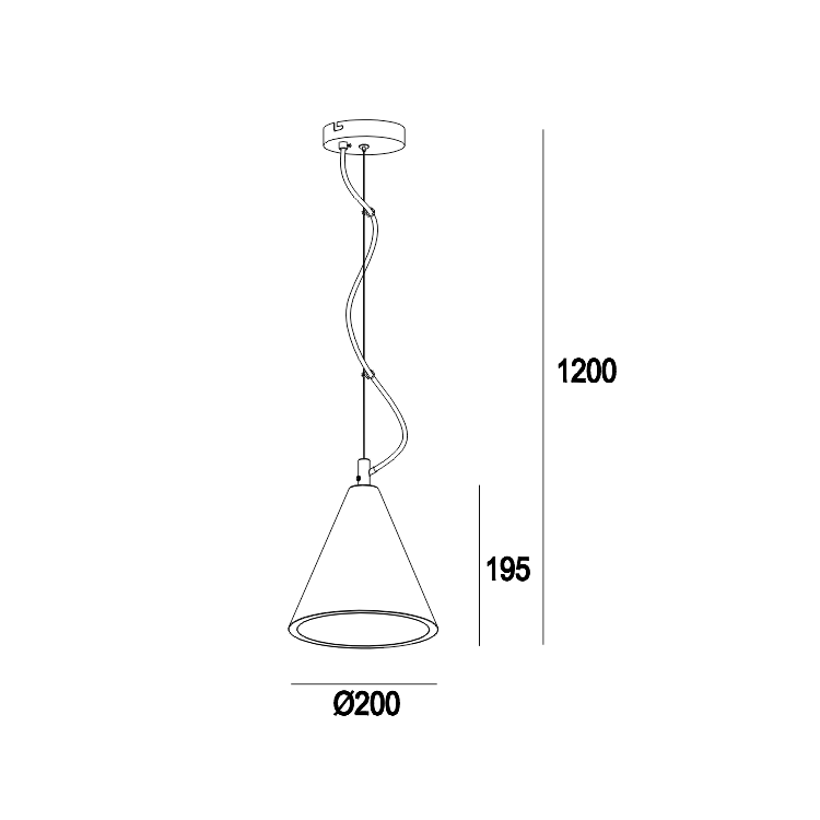GP-6045 Concrete Cone Shape Pendant Light Cement E27