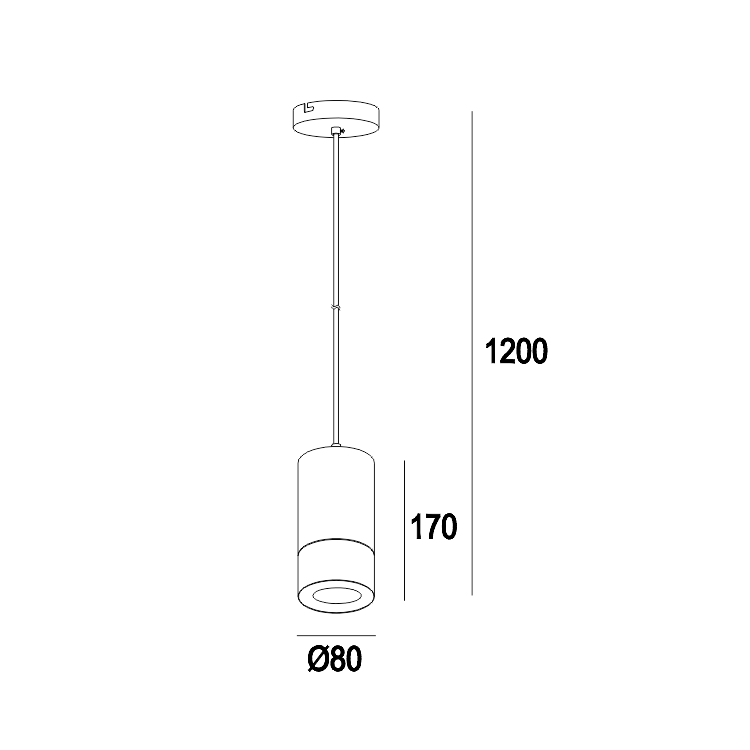 GP-6047 Concrete Effect Pendant Small Cement Light