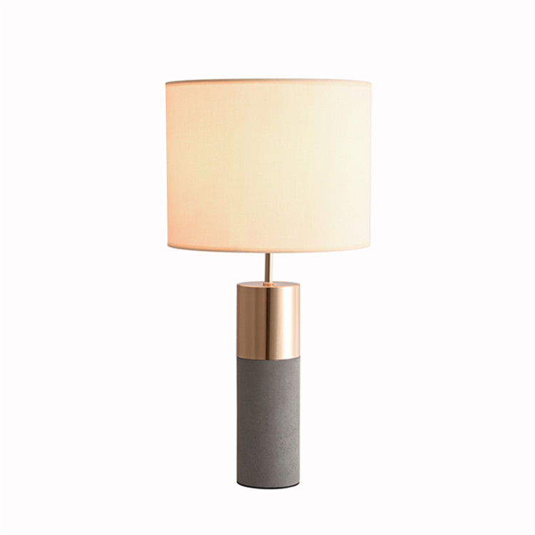 Textured cement table lamp