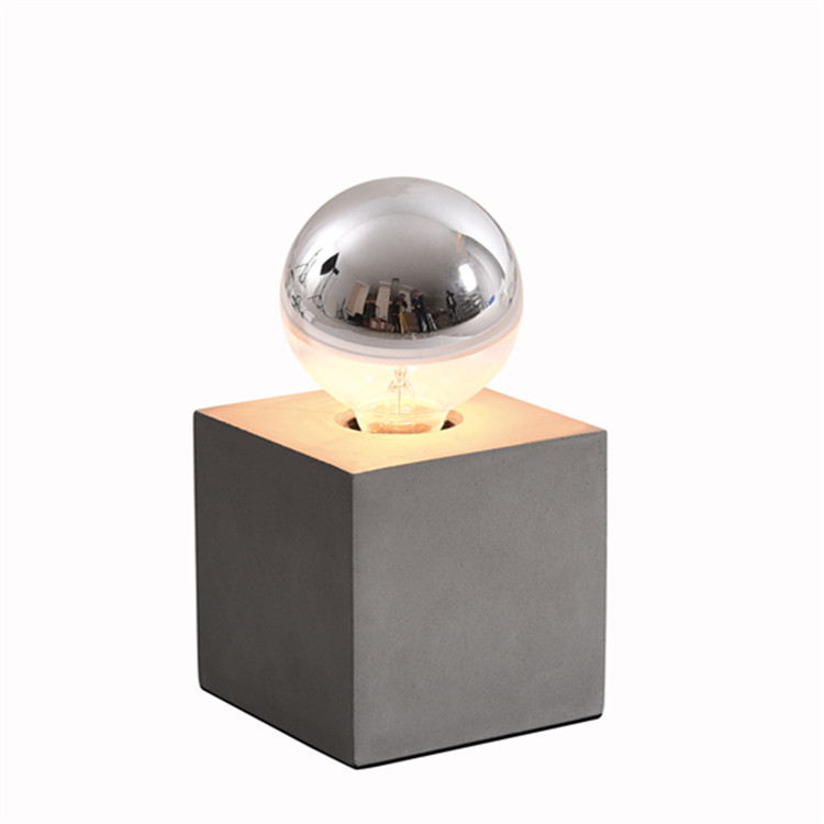 CT-7012 Cement Modern Grey Side Table Lamps For Bedroom