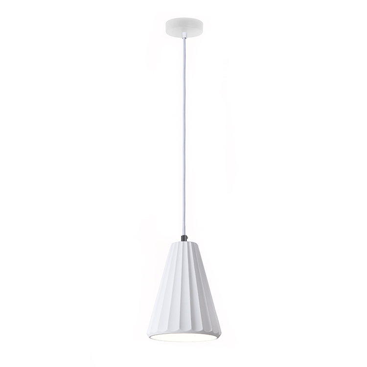 GP-6037 Scandi Style White Plaster Pendant Light E27
