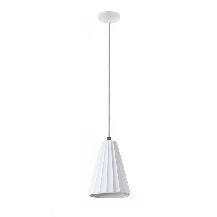 GP-6037 Scandi Style White Plaster Pendant Light E27