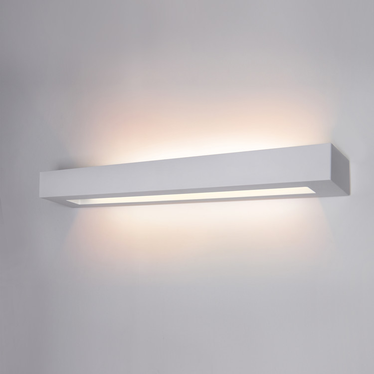 GW-8168 Square Linear Gypsum Wall Sconce Indoor Light Fixture