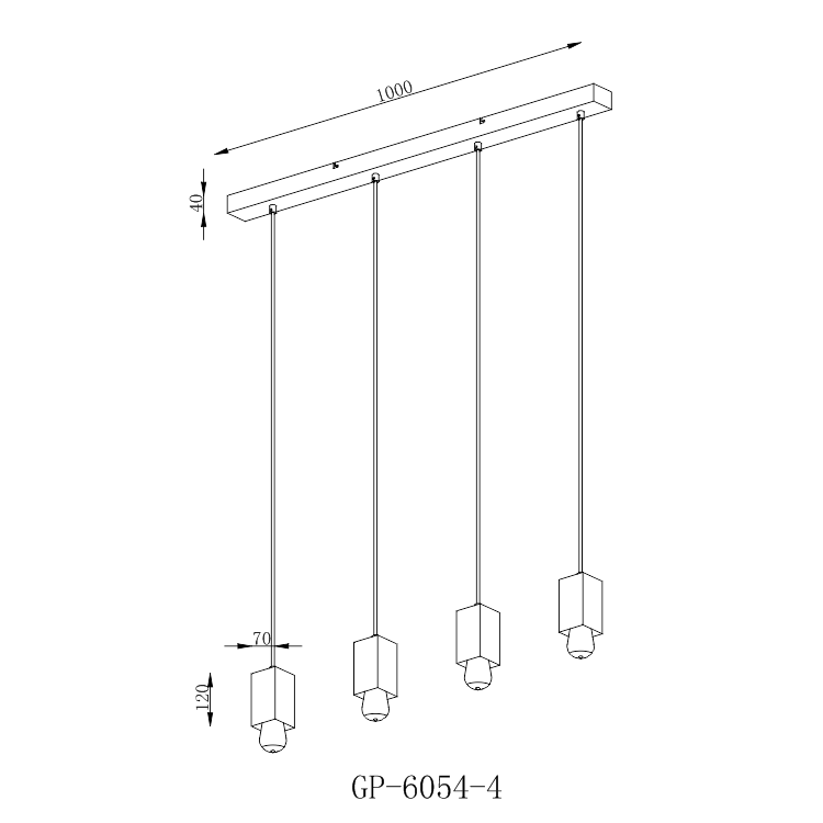 GP-6054-4 Cement Mini Hanging Light Concrete Ceiling Pendant