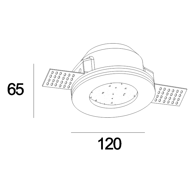 GC-1049 Round Edge Plaster Gypsum Recessed Downlights