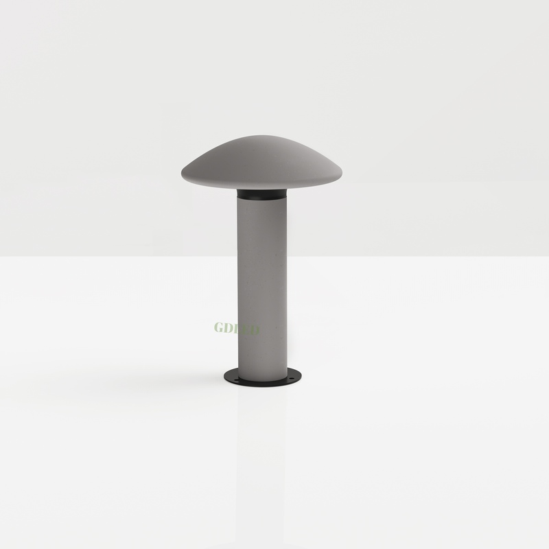 Modern Mushroom Bollard Light Cement Outdoor Fixture
