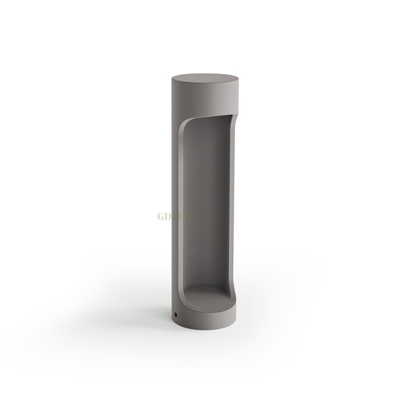Contemporary Concrete Bollard Lamp for Outdoor Gardens and Pathways
