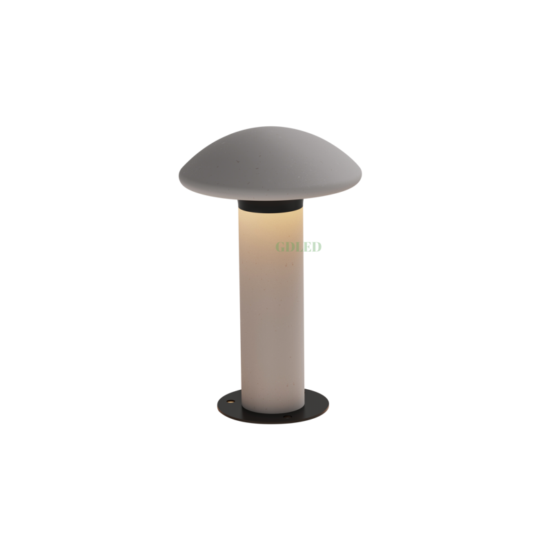Modern Mushroom Bollard Light Cement Outdoor Fixture