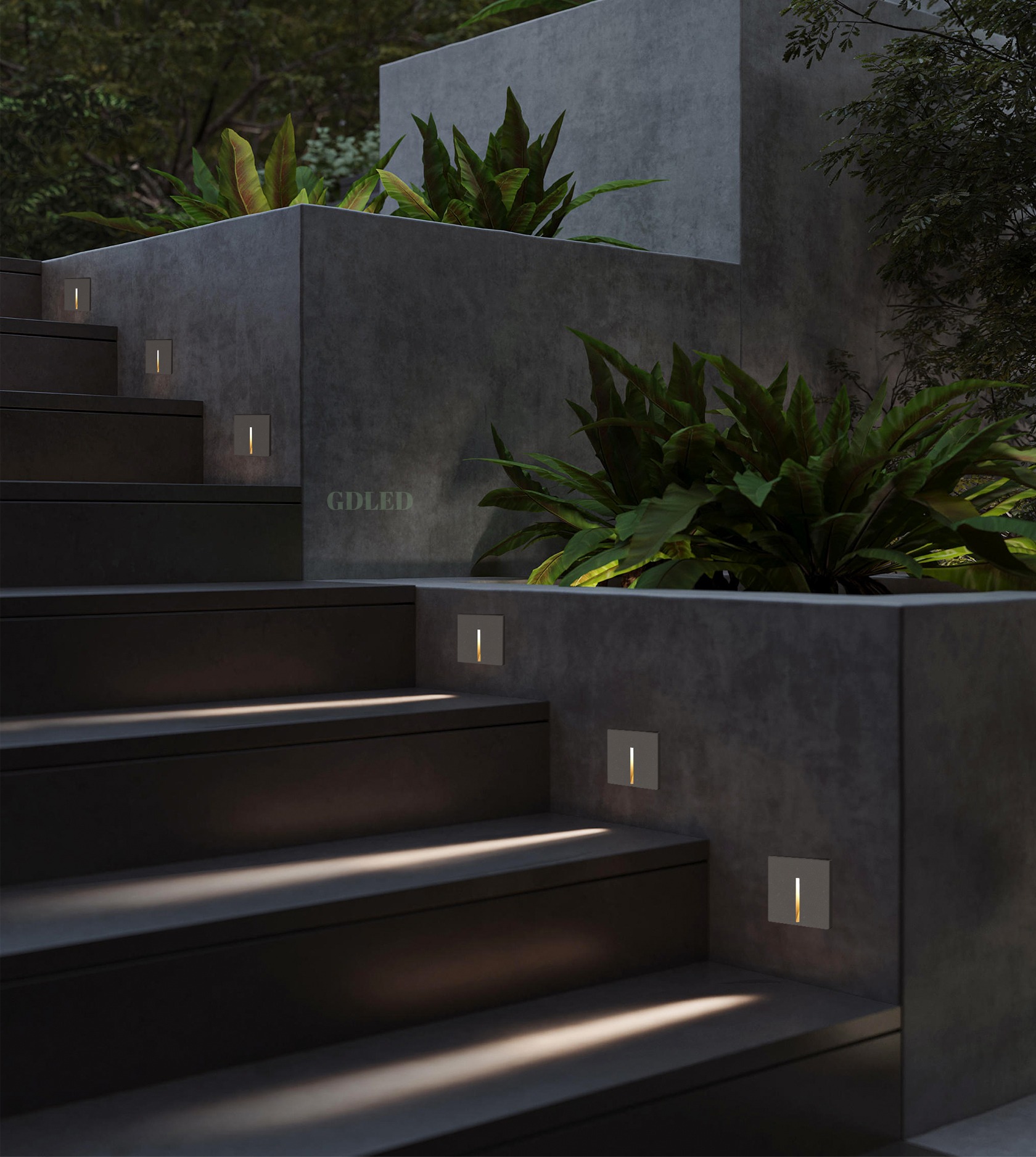 Concrete step light
