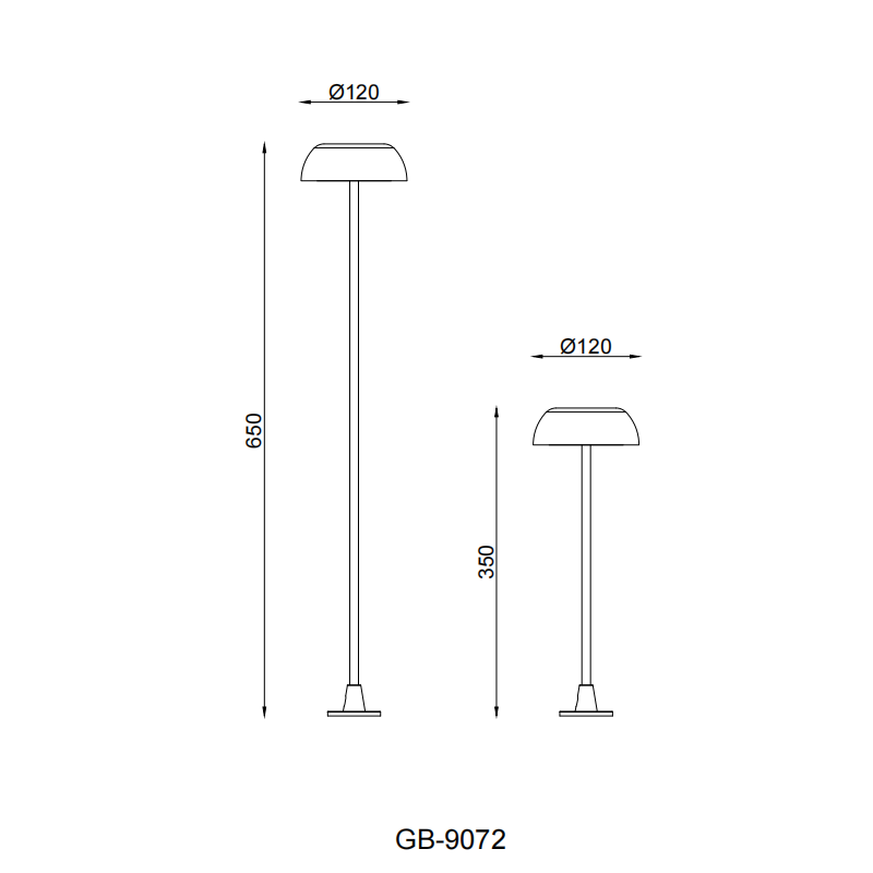 Modern Concrete Garden Bollard Light IP65
