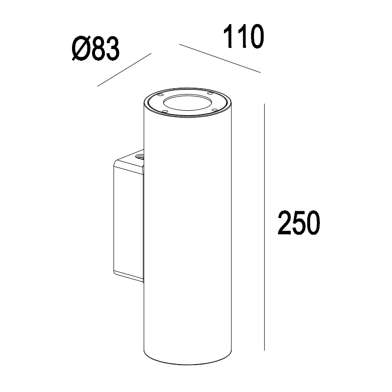 Outdoor Glow Up and Down Cement Wall Lamp GW-8153IP