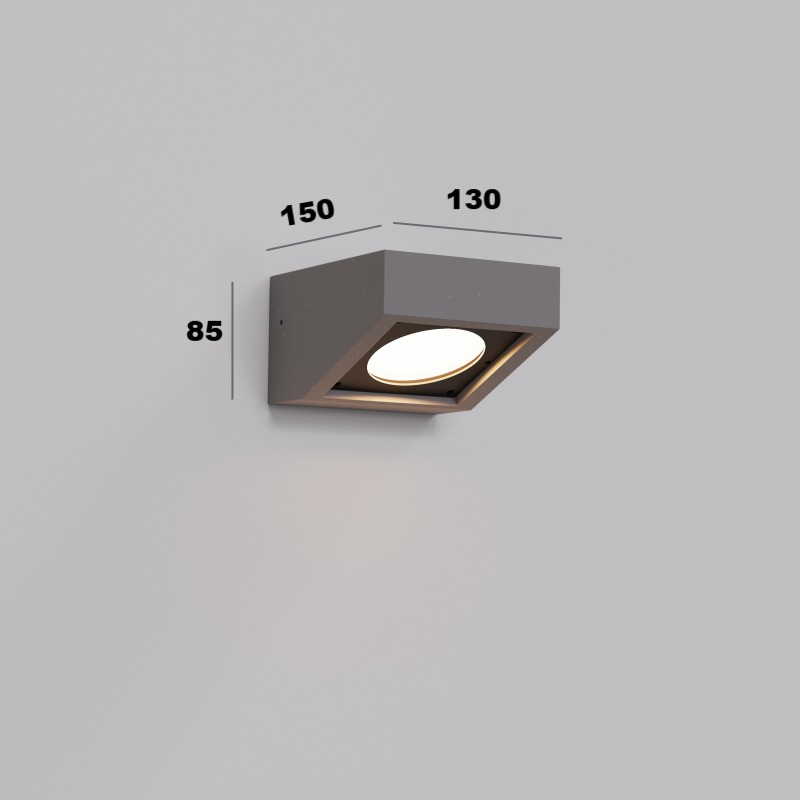 Durable Modern Concrete Waterproof Wall Lamp for Garden