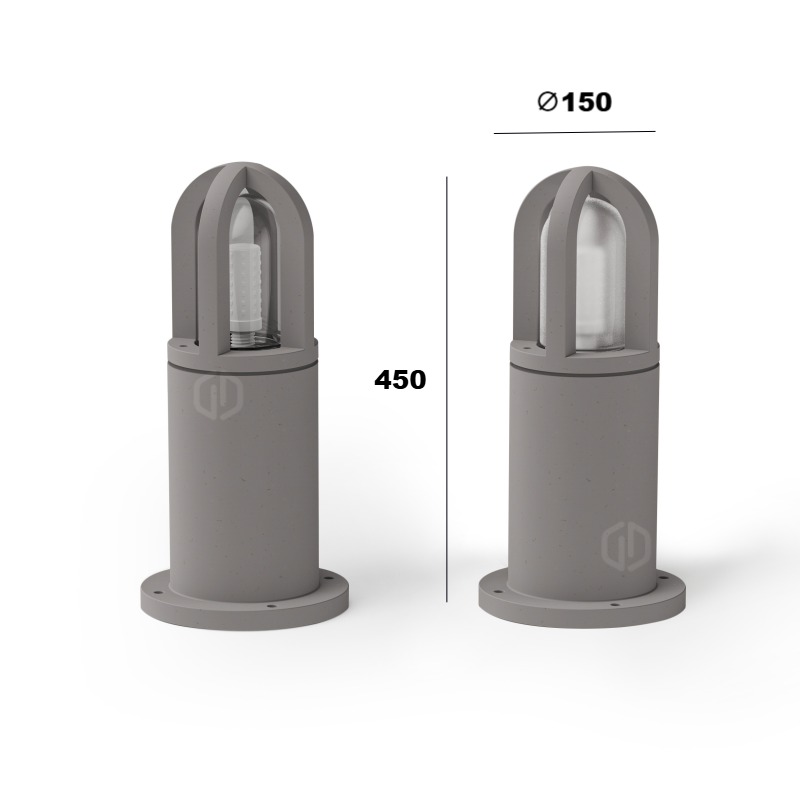 Commercial Exterior Concrete Bollard Lighting GB-5012