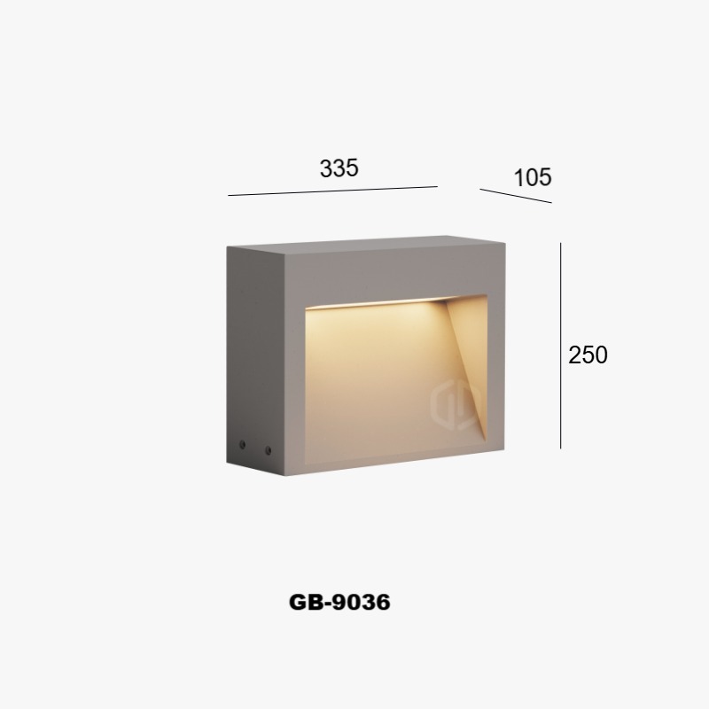 Modern Outdoor Cement Bollard Light for Lawn and Pathway Lighting