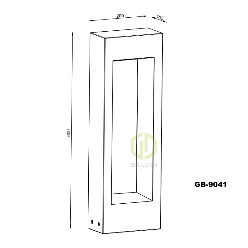 Modern Square Concrete Bollard Light with LED Design