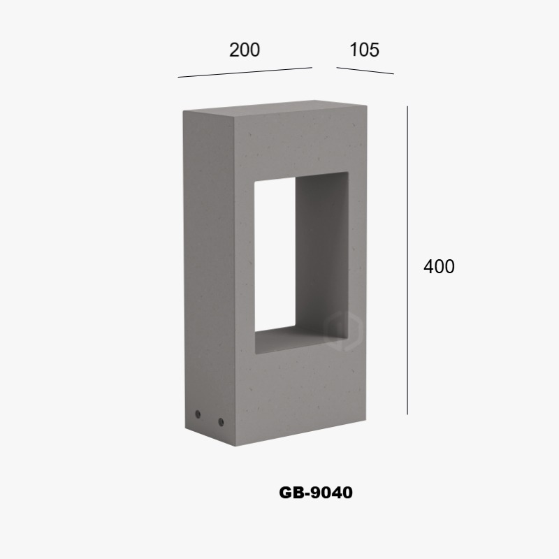 Modern Square Concrete Bollard Light with LED Design