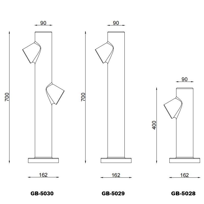 Modern Outdoor Cement Bollard Lamps LED Landscape Lighting