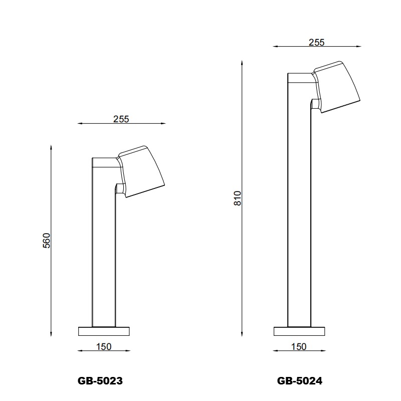 Concrete Outdoor Bollard Lamp for Pathways and Gardens