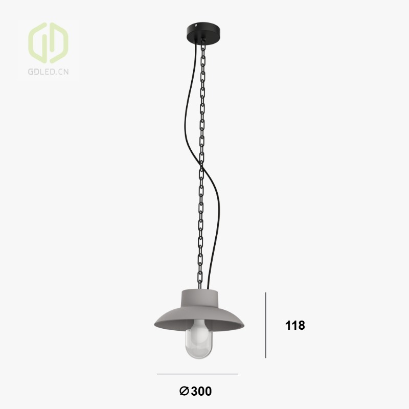 Modern Concrete Pendant Light IP65 Outdoor Fixture