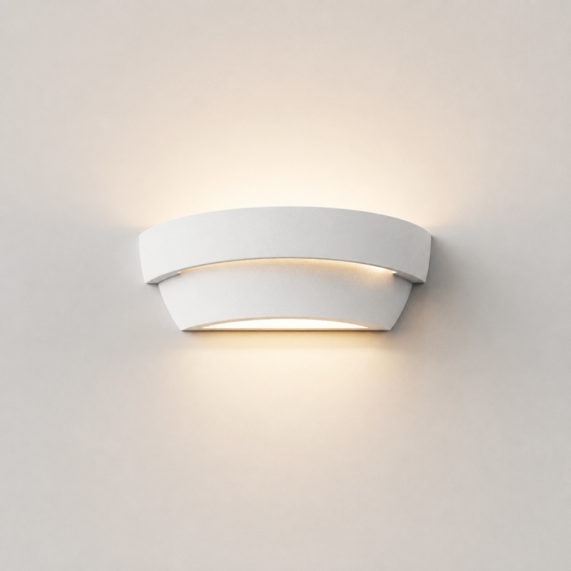 Aplique de pared curvo de doble capa para yeso, con iluminación hacia arriba y hacia abajo, modelo GW-8100