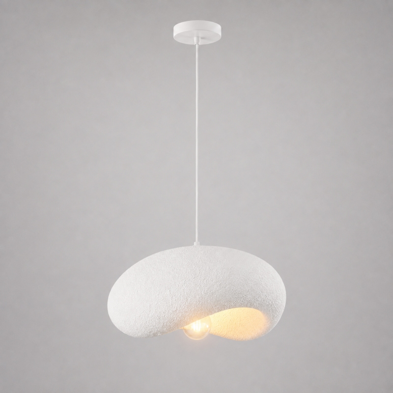 Suspension GP-6163 en polyuréthane texturé effet galet organique avec ouverture en forme de croissant