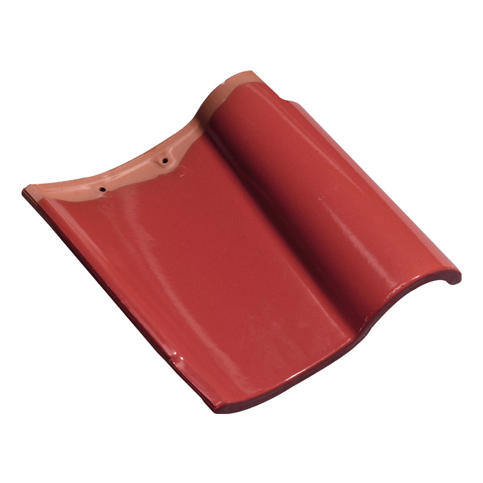 Clay Roof Tile In Glazed Red Glossy