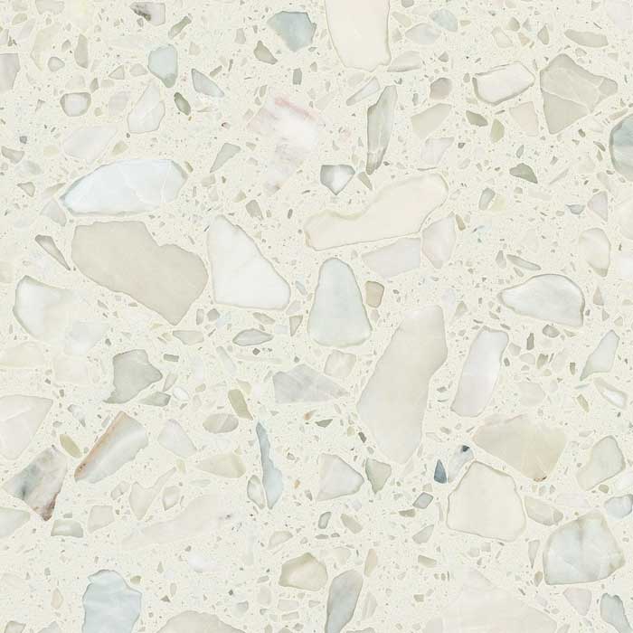 White Artificial Marble With Big Stone Partical