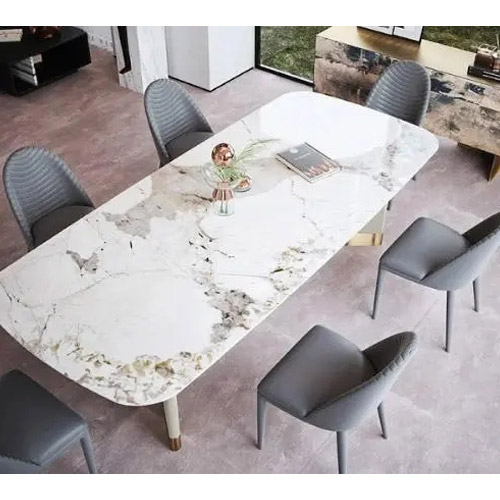 Tampo de mesa de jantar de pedra sinterizada simples e fashion