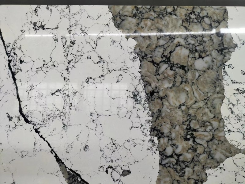 New Brazil Marble Looking Calacatta Quartz Slab