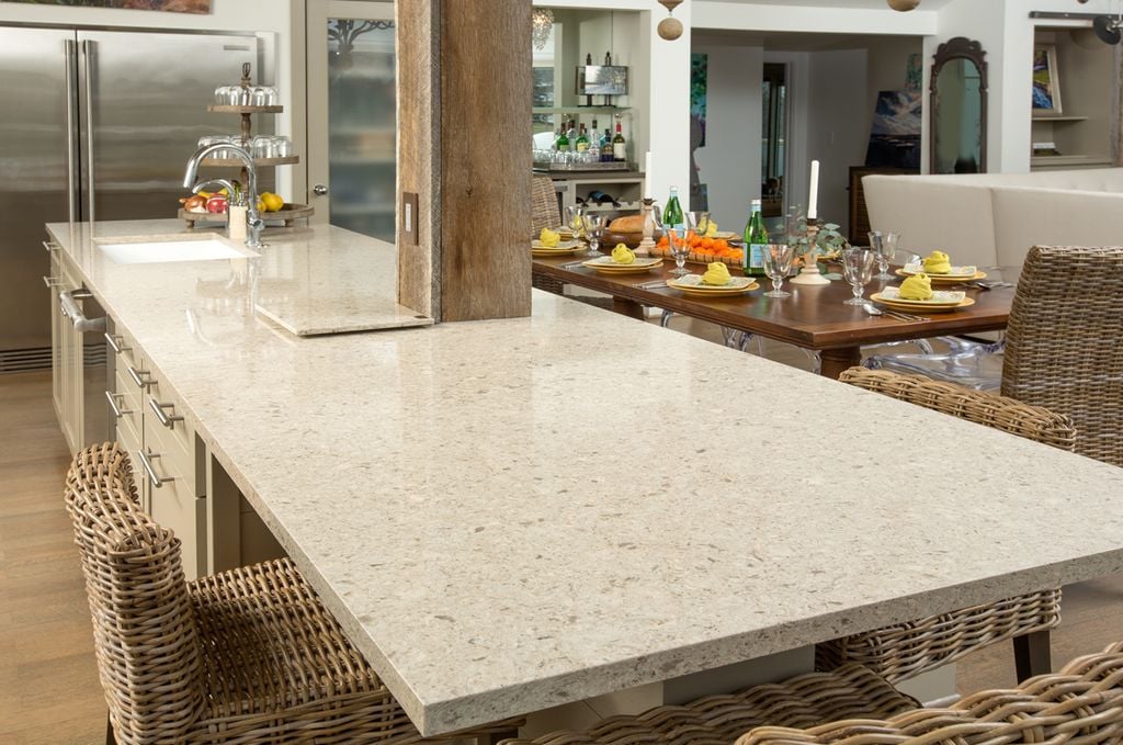 White Quartz Kitchen Countertop