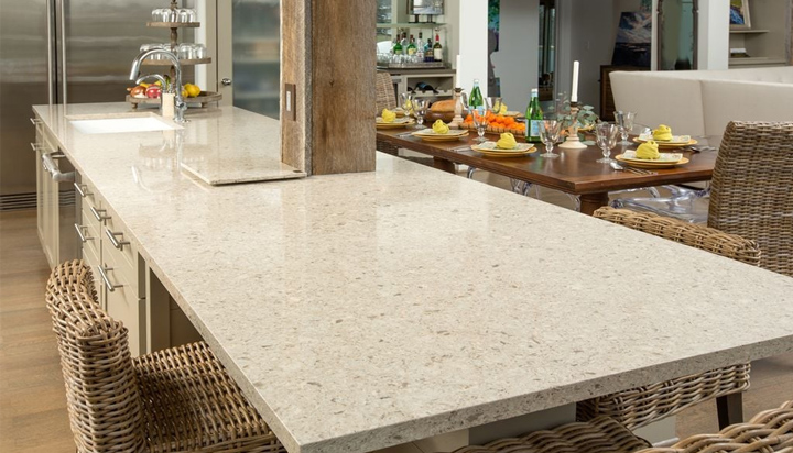 White Quartz Kitchen Countertop