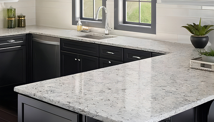 How to clean the infiltration stains on the engineered stone countertop?