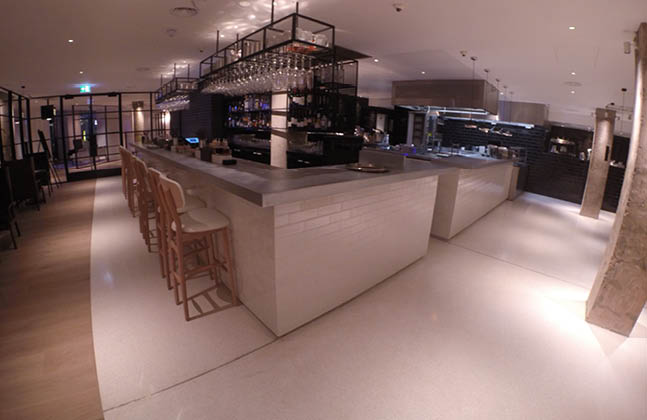 Is terrazzo countertop suitable for use in the kitchenware area of commercial kitchens?