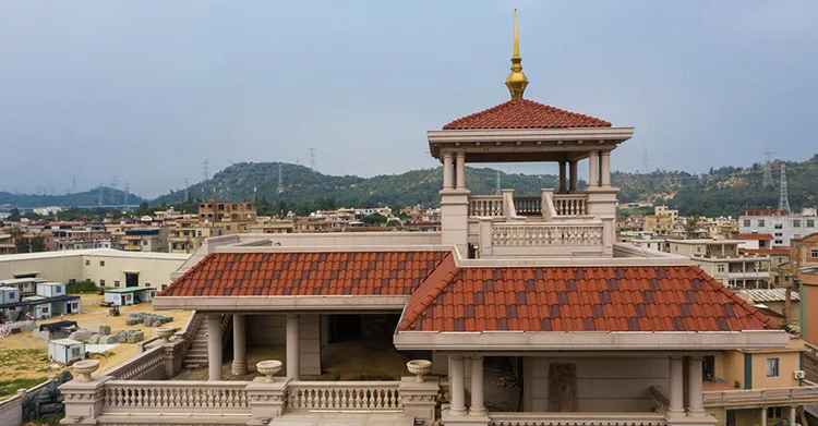 Roman clay tile roof