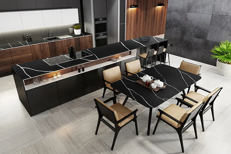 black quartz countertop