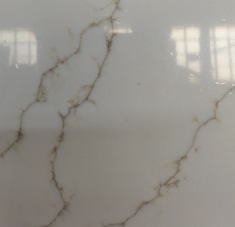 golden vein white ground calacatta quartz