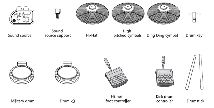 Foldable Electronic Drum Set