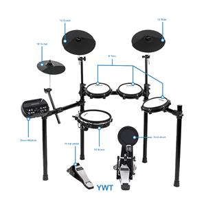 Mesh Head Electronic Drum Set With 5 Drums 3 Cymbals